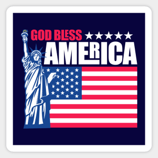 God Bless America American Stars & Stripes US Flag Statue of Liberty Sticker